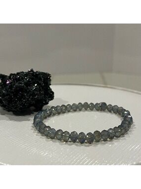 Tocara Light Blue Beaded Bracelet Stainless Steel 7”